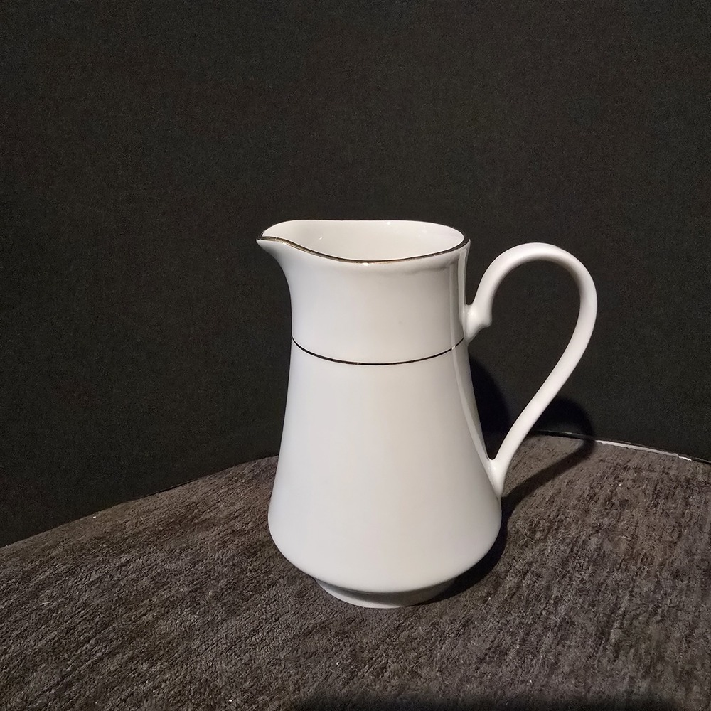 VINTAGE Crown Ming Fine China Creamer Pitcher Gold Rim Lid Jian Shiang China